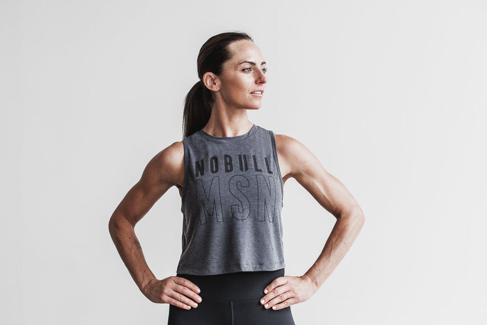 NOBULL Women's Muscle (Madison) Tank Tops - Charcoal - Ireland (3780FGYOH)